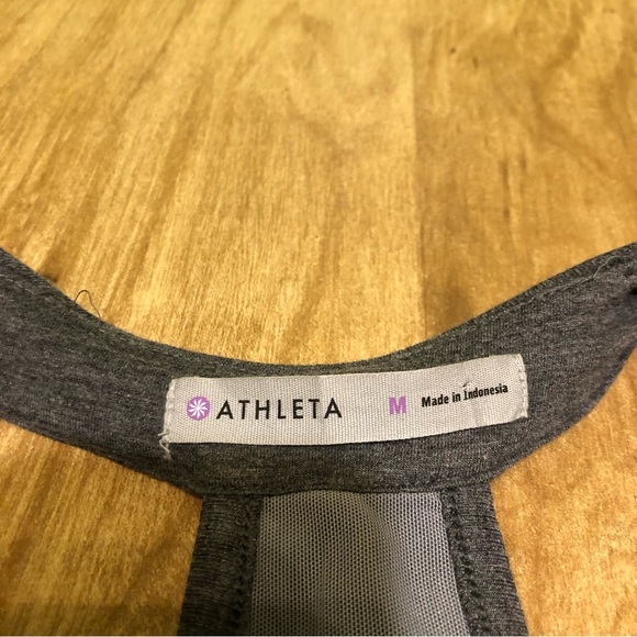 ATHLETA Womens Medium Heathered Grey Sleeveless Ruched Side Dress Built-in Bra - Picture 5 of 10